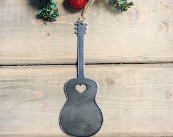 Guitar Christmas Ornament, Christmas Decor, Rustic Christmas, Farmhouse Christmas Decor, Guitar love