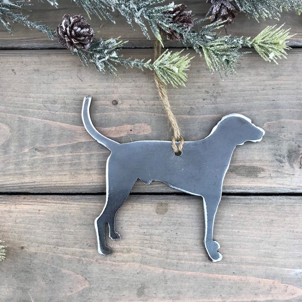 Fox Hound Dog Ornament,  Pet Lover, Metal Dog Christmas Ornament ,Pet Loss Dog Memorial, Pet Remembrance, Pet Lover Memorial Ornament