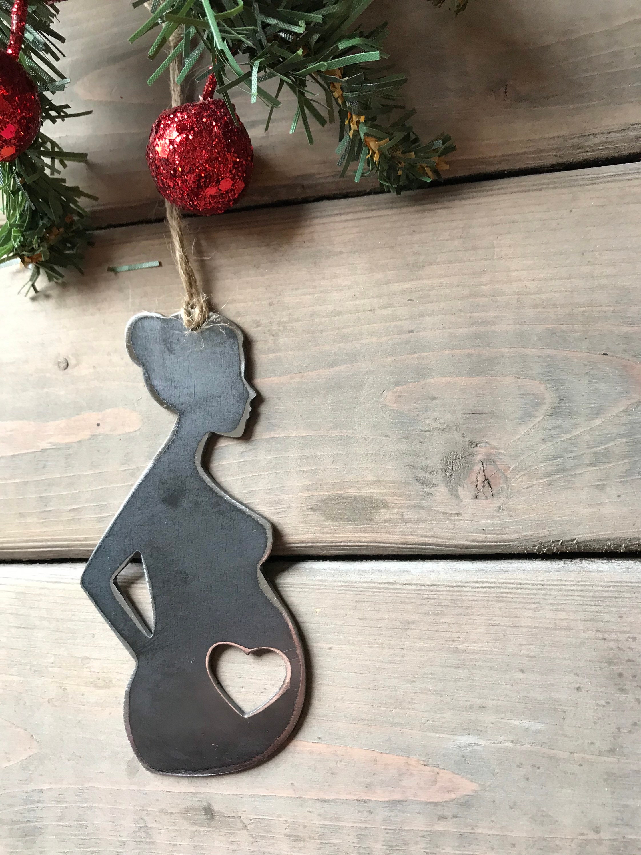 Pregnant expecting Mother Christmas Ornament-Christmas Decor-Rustic