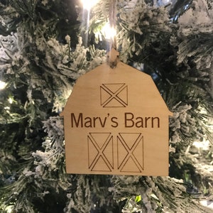 Barn Personalized Christmas Ornament, Ranch Ornament, Christmas Tree ornament, Barn, Farm Ornament
