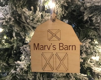 Barn Personalized Christmas Ornament, Ranch Ornament, Christmas Tree ornament, Barn, Farm Ornament