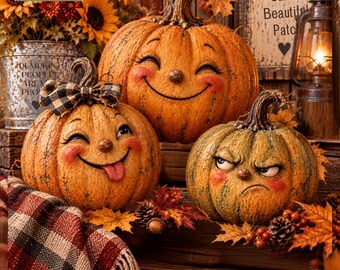 Pumpkin Stack Printable | Rustic Fall Farmhouse Decor | Vintage Country Wall Art | Digital Download
