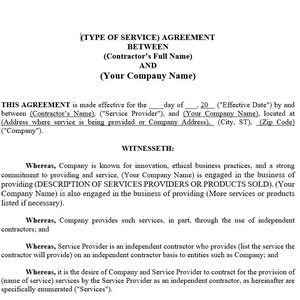 EDITABLE Independent Contractor Agreement