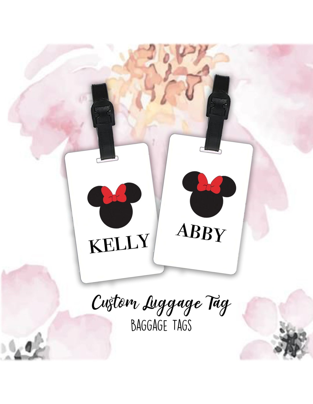 Minnie Luggage Tags Disney Personalized Luggage Tags Baggage Etsy