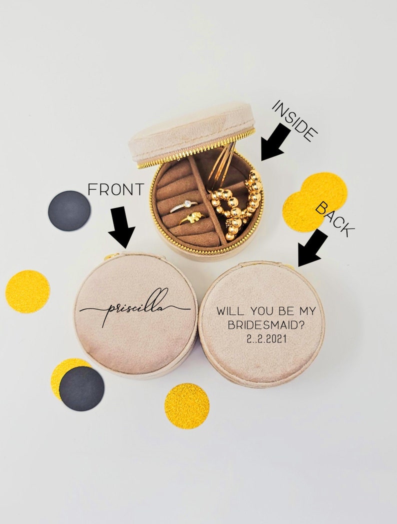 Bridesmaid Gift Velvet Small Jewelry Box Bridesmaid Jewelry Etsy