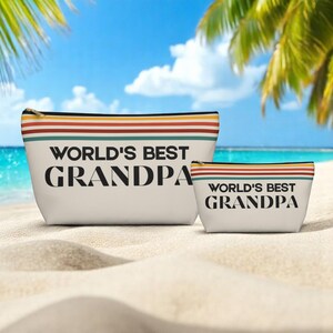 World&#39;s Best Grandpa Toiletry Bag, Retro Gift for Grandpa, Personalized Grandpa Travel Pouch, Father&#39;s Day Gift for Grandfather, Grandpa