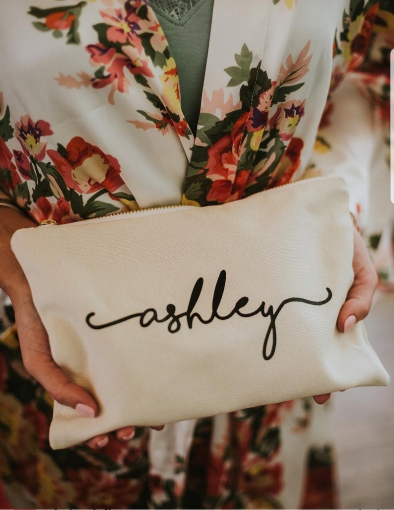 Bridesmaid Makeup Bags Personalized Bag Bridesmaid Gift Etsy