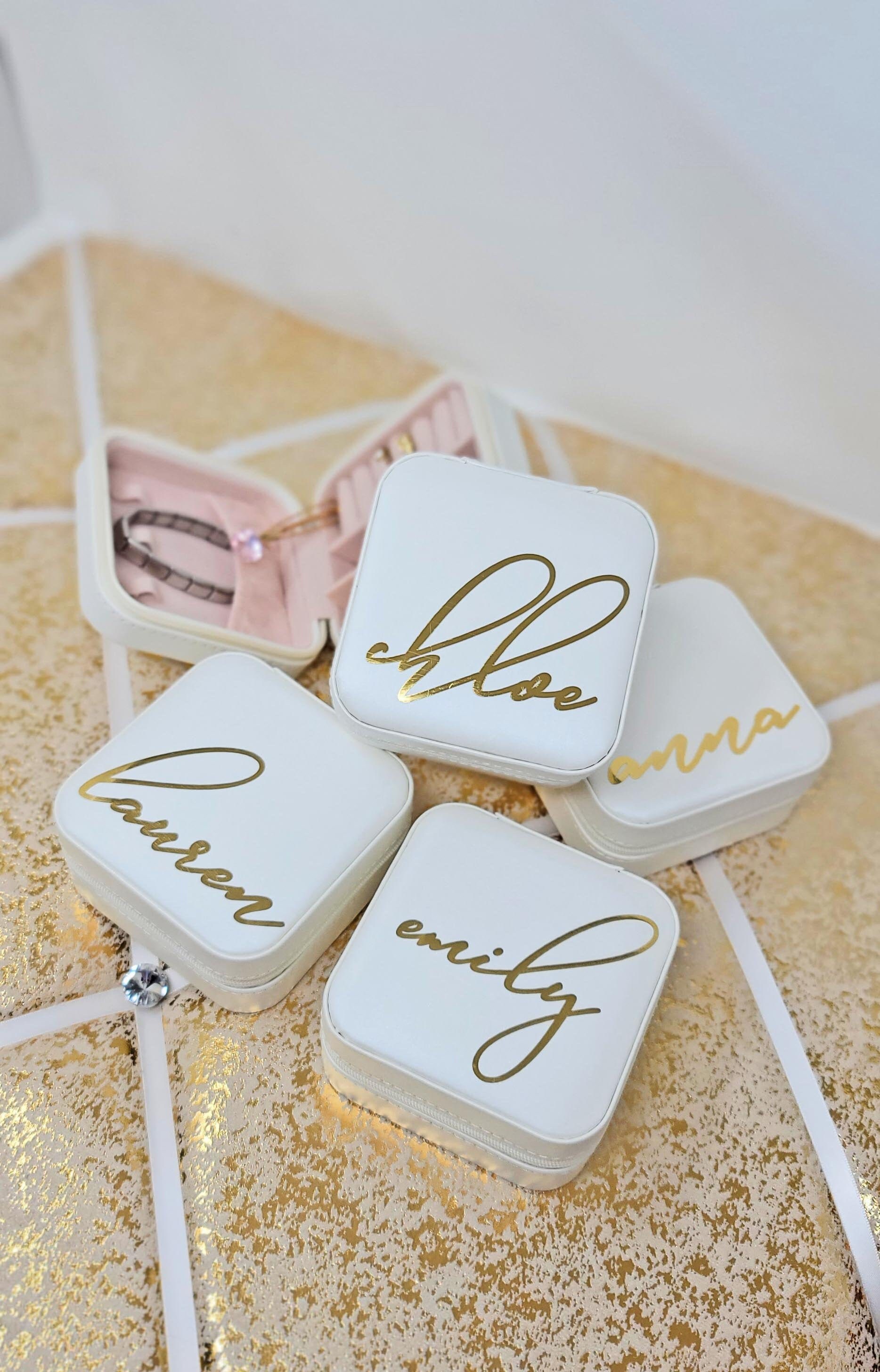 Travel Jewelry case Bridesmaid Gift Personalized jewelry Etsy