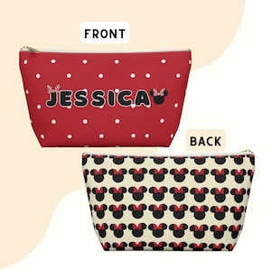 Minnie inspired bag, Mouse Makeup bag, Disney Trip gift, Best friend birthday gift, Travel bag, Bags for girls, Minnie fans, Cartoon bag