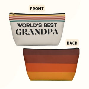 World&#39;s Best Grandpa Toiletry Bag, Retro Gift for Grandpa, Personalized Grandpa Travel Pouch, Father&#39;s Day Gift for Grandfather, Grandpa