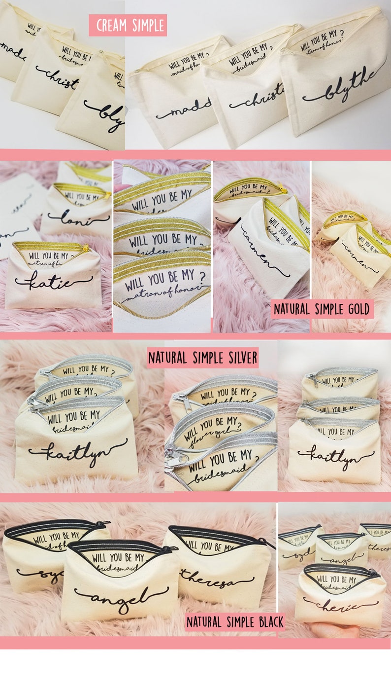 Bridesmaid Makeup bag Thank you for being my Bridesmaid Thank you for helping me tie the knot Thank you Bridesmaid Gift