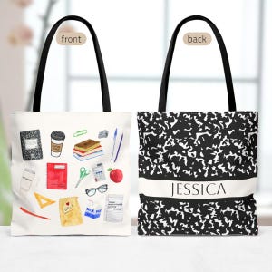 Sac fourre-tout personnalisé pour enseignant – Sac de rentrée scolaire personnalisé pour enseignants, indispensables pour la classe, idée cadeau idéale pour enseignant