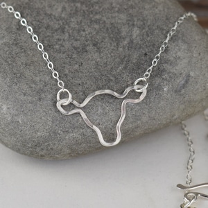 cow necklace, solid sterling silver cow head unique handcrafted layering necklace, cow lover gift for her, daughter, girl, sister, mom
