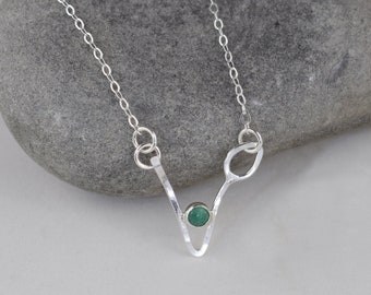 vegan symbol necklace - handcrafted sterling silver vegan pendant