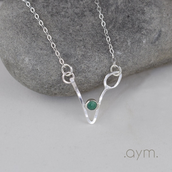 vegan symbol necklace - handcrafted sterling silver vegan pendant