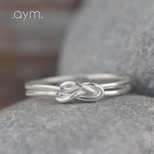 knot ring, solid sterling silver double infinity sailor knot, love knot ring, gift for her, girlfriend, sister, daughter, best friend