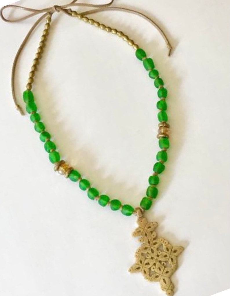 African Jewelry Ethiopian NecklaceCoptic Cross NecklaceBeaded NecklaceAfrican NecklaceEthiopian JewelryBoho Necklace
