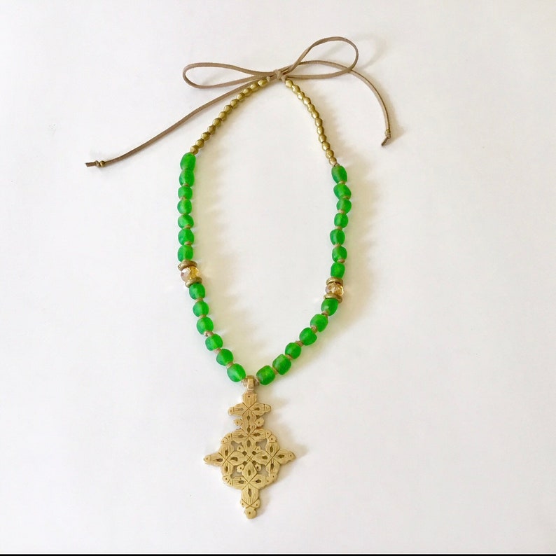 African Jewelry Ethiopian NecklaceCoptic Cross NecklaceBeaded NecklaceAfrican NecklaceEthiopian JewelryBoho Necklace