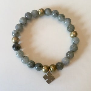 Bracelet/ Beaded Bracelet/ stackable Bracelet/ Stretch Bracelet/ Gift for her/Labradorite Bracelet/ Ethiopian Bracelet image 4