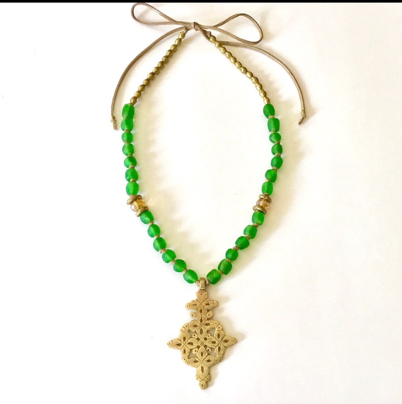 African Jewelry Ethiopian NecklaceCoptic Cross NecklaceBeaded NecklaceAfrican NecklaceEthiopian JewelryBoho Necklace