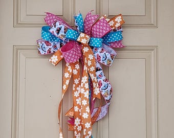 Bright Butterfly Wreath Bow