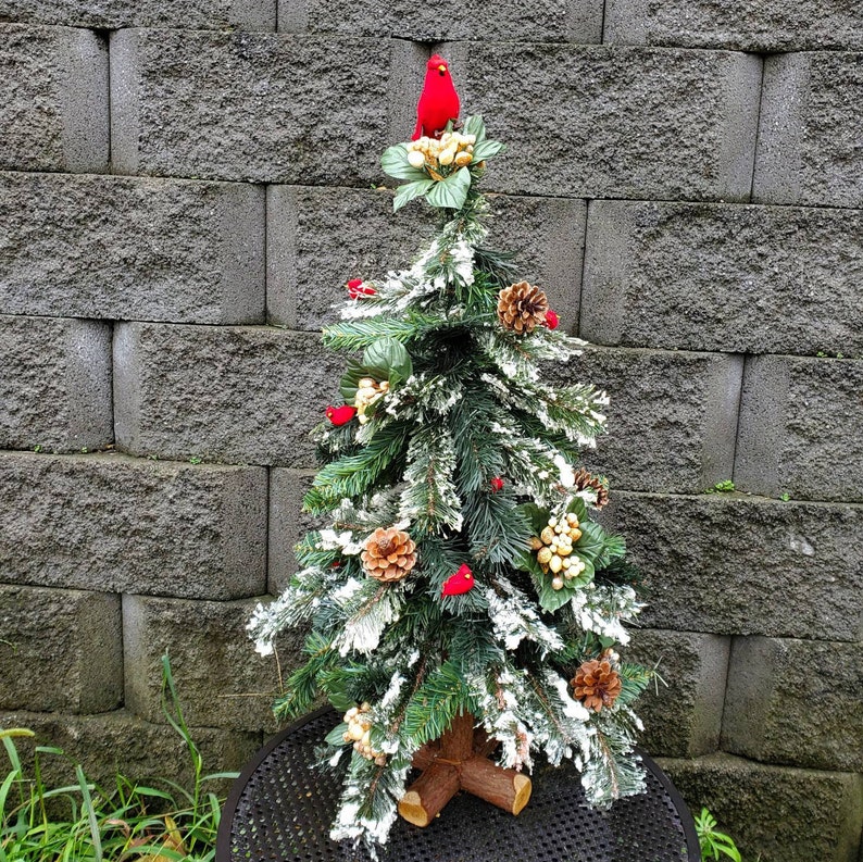 2' Christmas Cardinal Decorated Christmas Tree Sweet Etsy