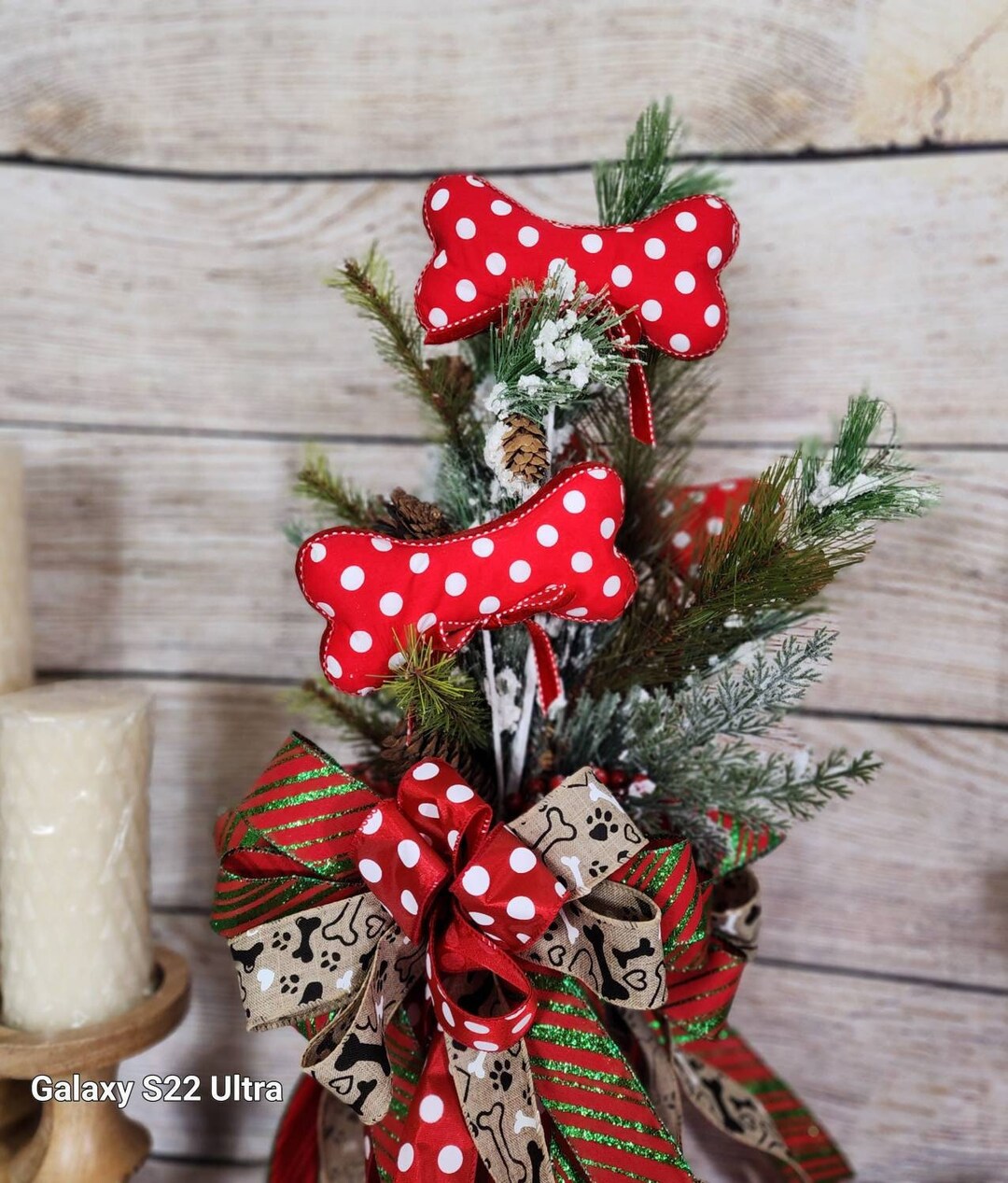 Dog Bone Christmas Tree Topper 360 Degrees View Dog Holiday Etsy