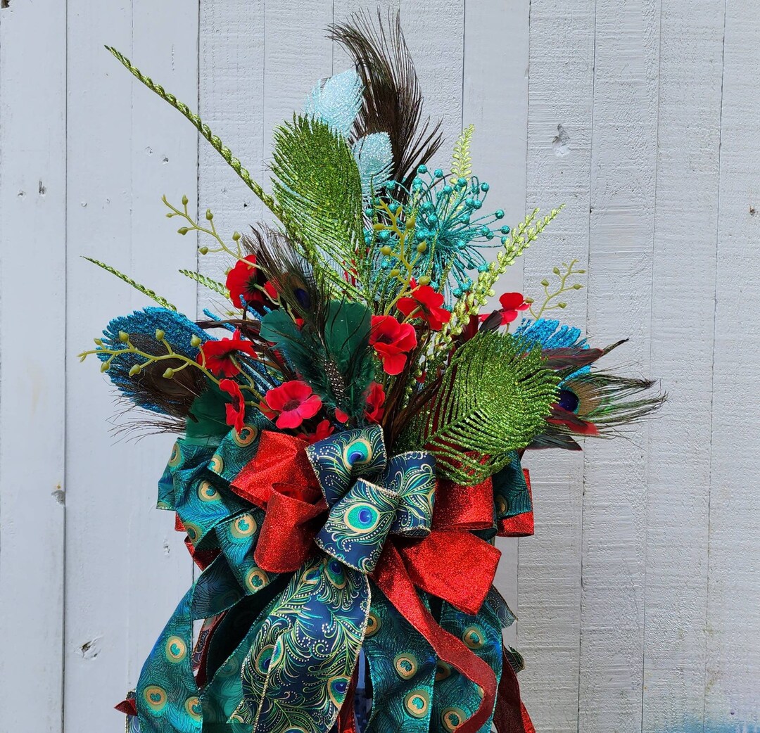 Peacock Christmas Tree Topper 360 Degrees View Peacock Holiday Tree