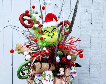 Green Monster Christmas Tree Topper Bow ~ 360 Degree Viewing Christmas Tree Topper