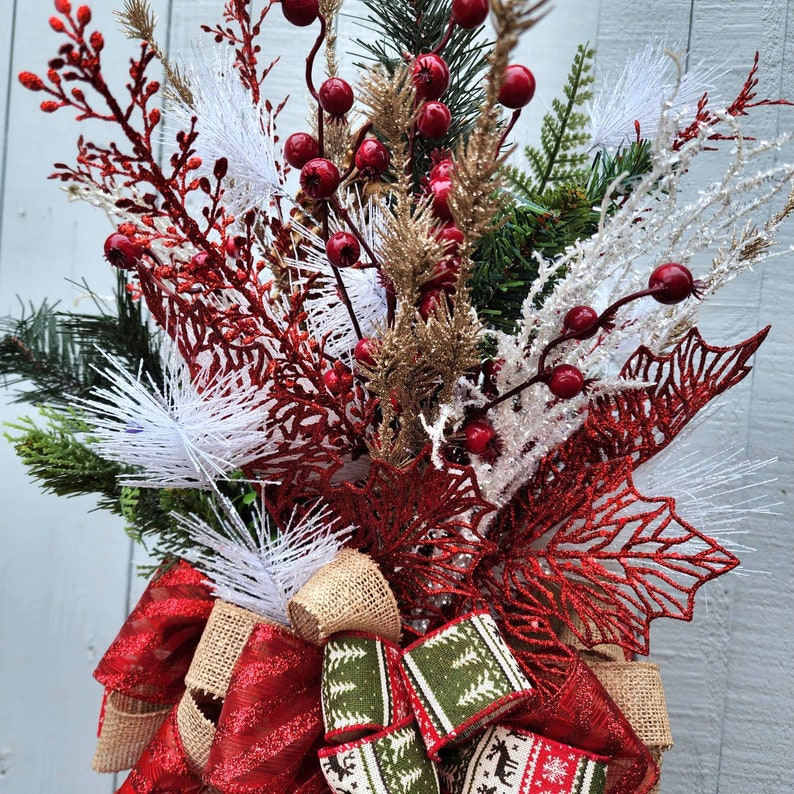 Woodland Porcupine Christmas Tree Topper Bow 360 Degree Etsy