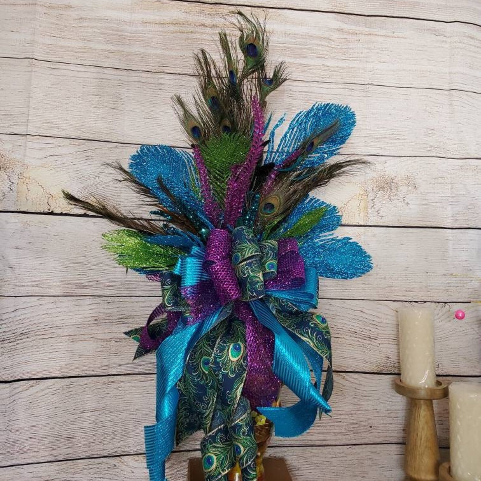 Peacock Christmas Tree Topper 360 Degrees View Peacock Etsy