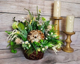 Porcupine Natural Centerpiece for Dining Table  ~ Artifical Cottagecore Table Decor