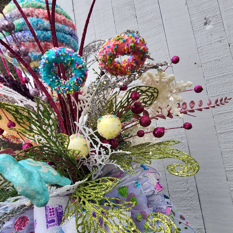 Candy Land Pastel Christmas Tree Topper Bow 360 Degrees View - Etsy