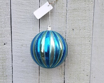 4" Peacock Teal and Blue Decorative Christmas Ornament ~ Elegant Christmas Decor