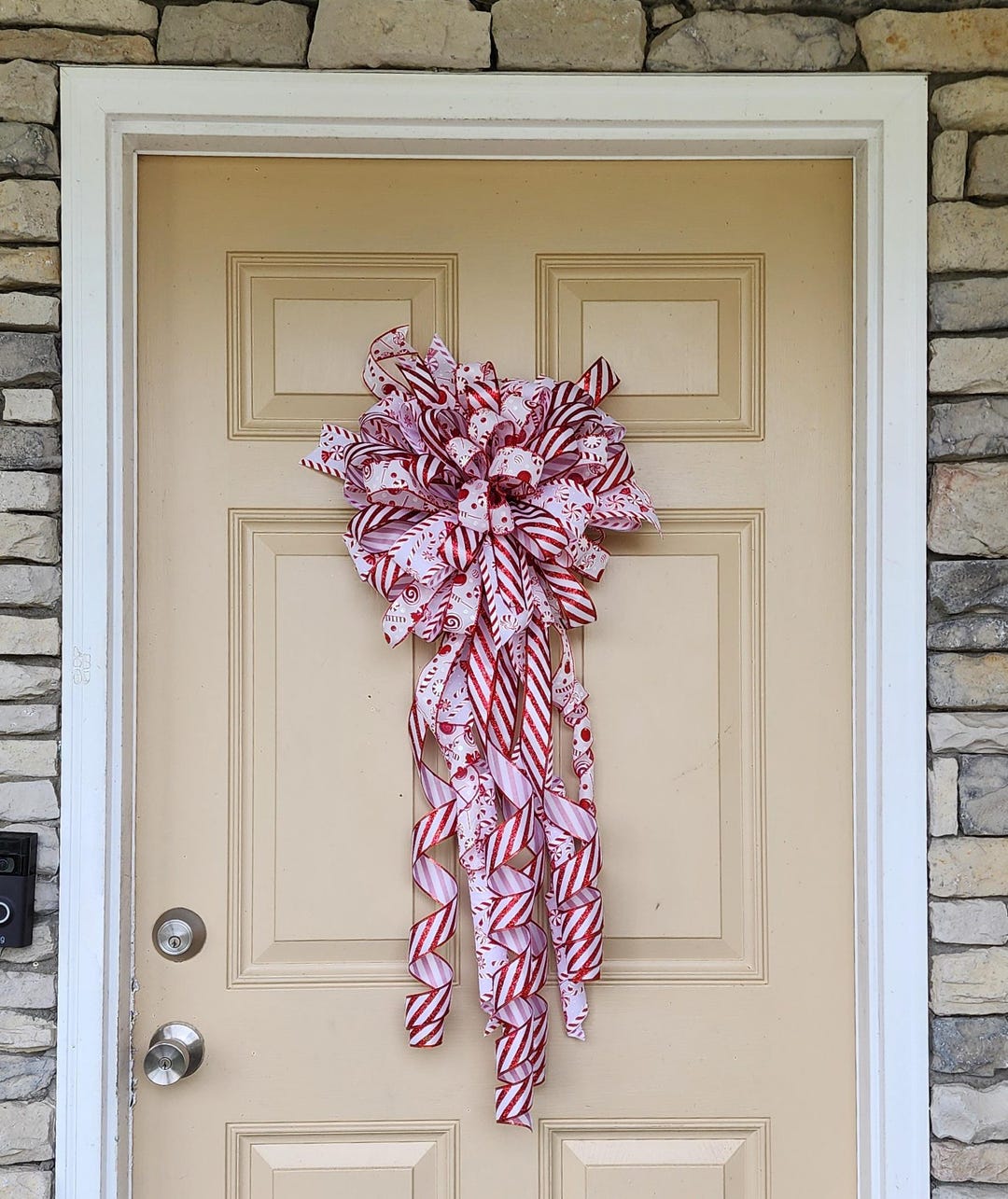 Candy Land Peppermint Christmas Tree Topper Bow - Etsy