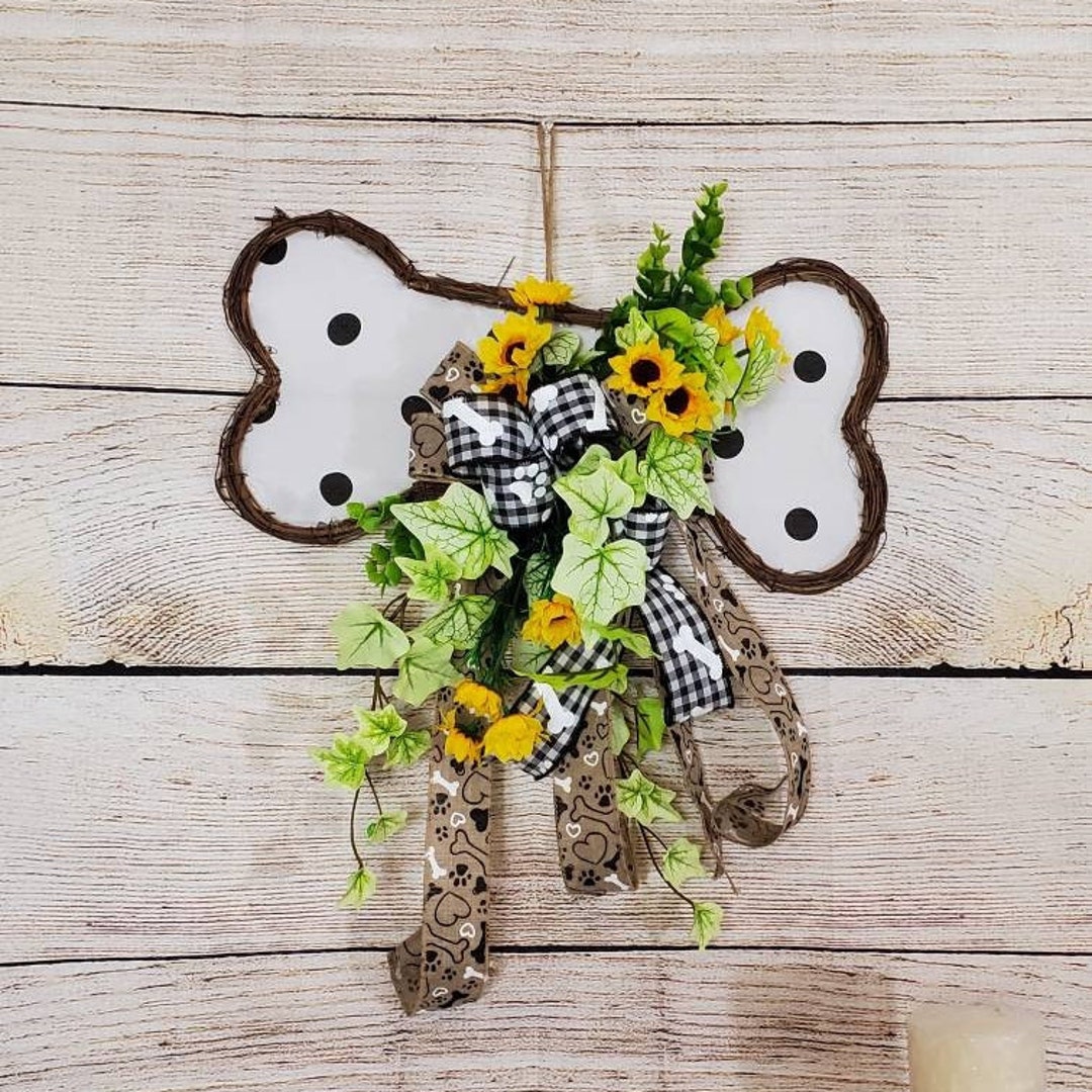 Dog Bone Wall Decor Puppy Dog Print Grapevine Accent Home Etsy