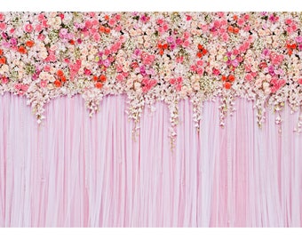 Vinyl Wedding Floral Curtain Wall Photography Studio Backdrop Background