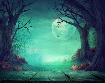 MIVENCHY Halloween Party Photography Backdrop Pumpkin Forest Misty Backgrounds for Photo Studio Vinyl-220cmx150cm MIVENCHY Halloween Party Photography Backdrop Pumpkin Forest Misty Backgrounds for Photo Studio Vinyl-220cmx150cm