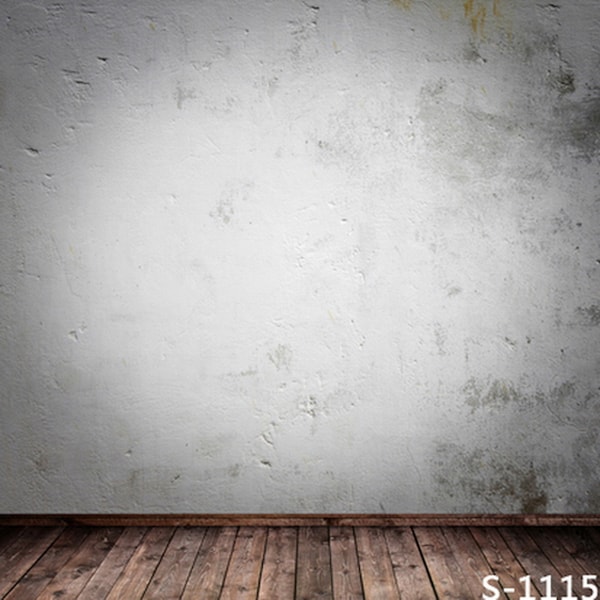 Fondo de vinilo para estudio de fotografía, pared de cemento blanco, suelo de madera