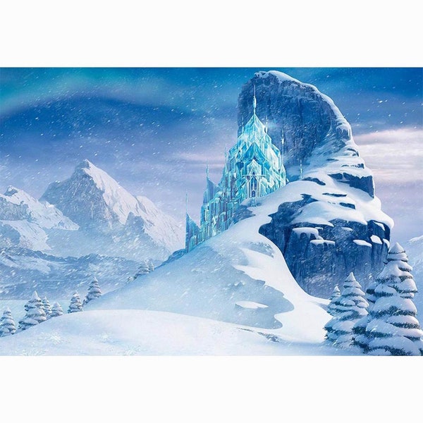 Älsagoberättelse Vinter Snö Berg Slott Fotografi Studio Bakgrund Bakgrund Banner
