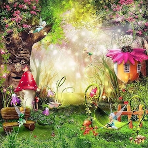 Märchen Frühling Ostern Wunderland Wald Pilz Fotografie Studio Hintergrund Banner