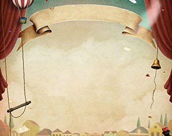 Cartoon Circus Stage Curtain Photography Studio Backdrop Background