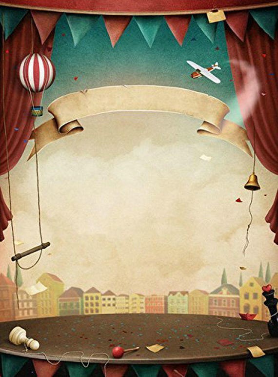 Cartoon Circus Stage Curtain Photography Studio Backdrop Etsy