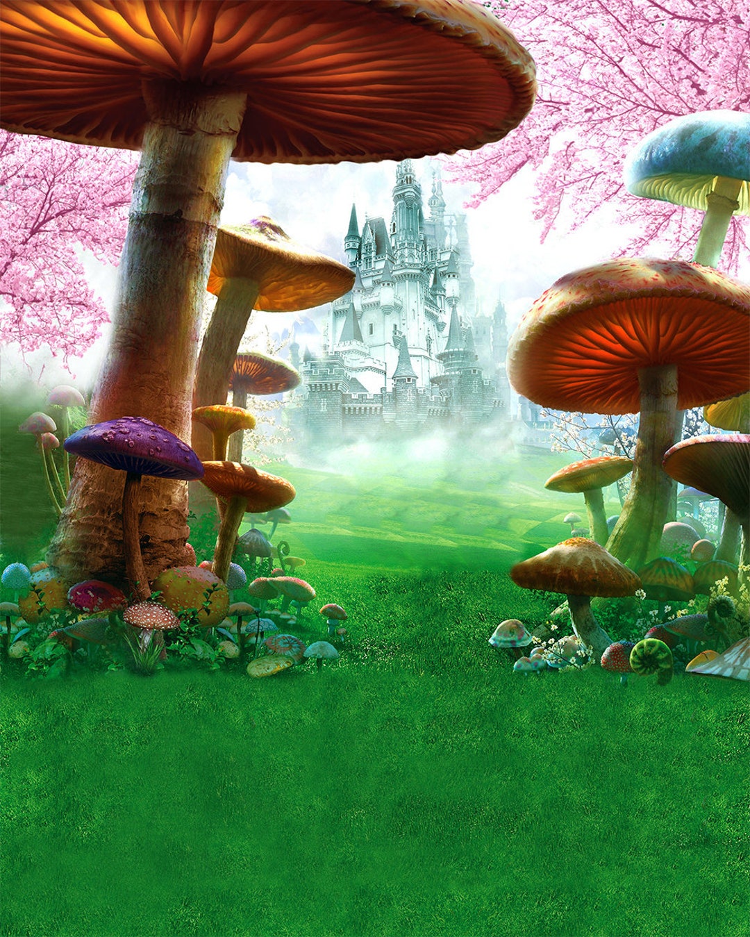 AWERT 10x8ft Fairy Tale World Backdrops For Photo Shoot Magic Castle In The Book Fairies Forest Mushroom Butterfly Photography Backgrounds Birthday