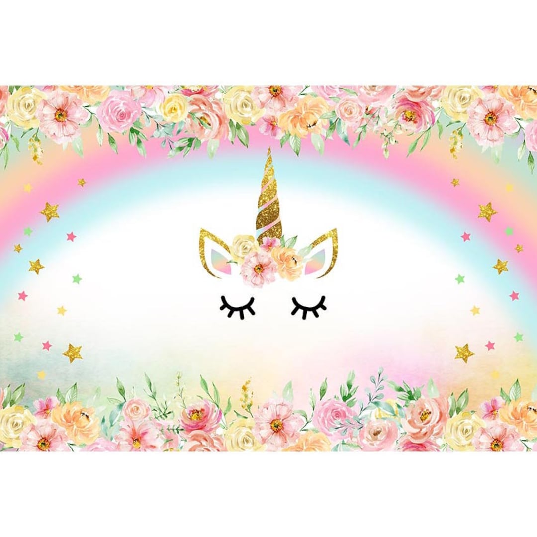 Unicorn Party Happy Birthday Banner  Floral Pastel Unicorn – Sunshine  Parties