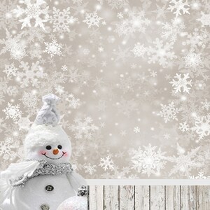 Vinyl White Winter Christmas Snowflake Photography Studio Backdrop Background image 2