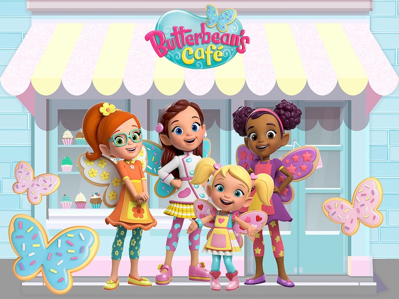 Cartoon Butterbean Cafe Photography Studio Backdrop Background Etsy