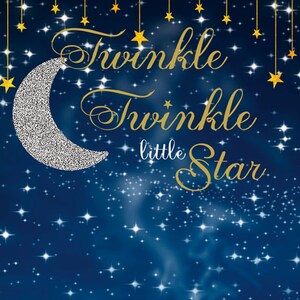 Twinkle Twinkle Little Star Moon Galaxy Space Glitter Photography ...