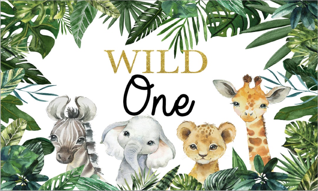 Wild One Baby Shower Safari Forest Jungle Animals Birthday Photography ...