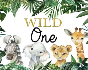 Wild One Baby Shower Safari Forest Jungle Animals Birthday - Etsy Australia